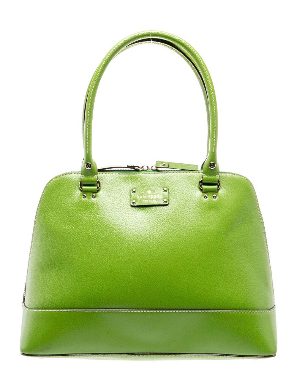 Kate Spade New York Green Leather Shoulder Bag Silver Hardware